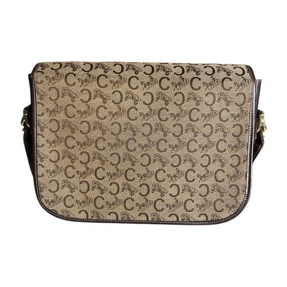 Celine Vintage  Leather and Canvas Shoulder Bag - Picture 2 of 14